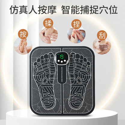 Foot Reflexology Massager Home Use EMS Pulse Massage Foot Pad USB Rechargeable Foot Massage Device Foot Therapy Massage Mat