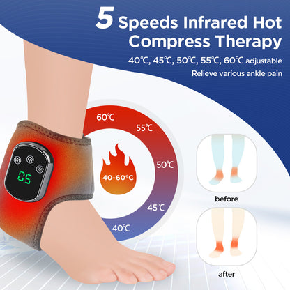 Cross-border new USB-powered heated ankle warmer with massage function, rechargeable ankle joint care foot massager