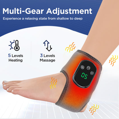Cross-border new USB-powered heated ankle warmer with massage function, rechargeable ankle joint care foot massager