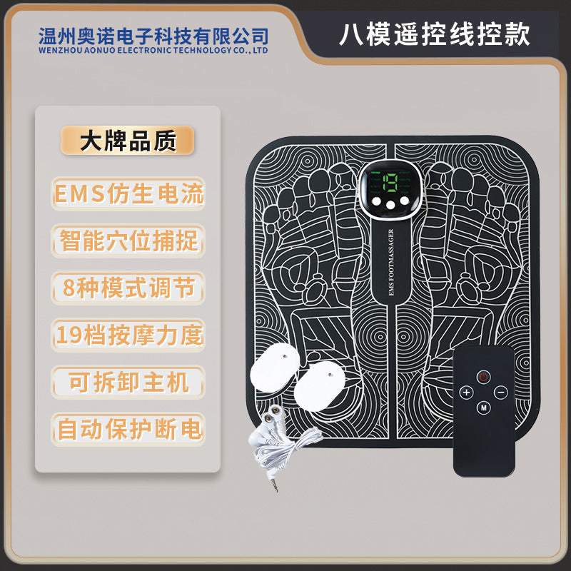 Foot Reflexology Massager Home Use EMS Pulse Massage Foot Pad USB Rechargeable Foot Massage Device Foot Therapy Massage Mat