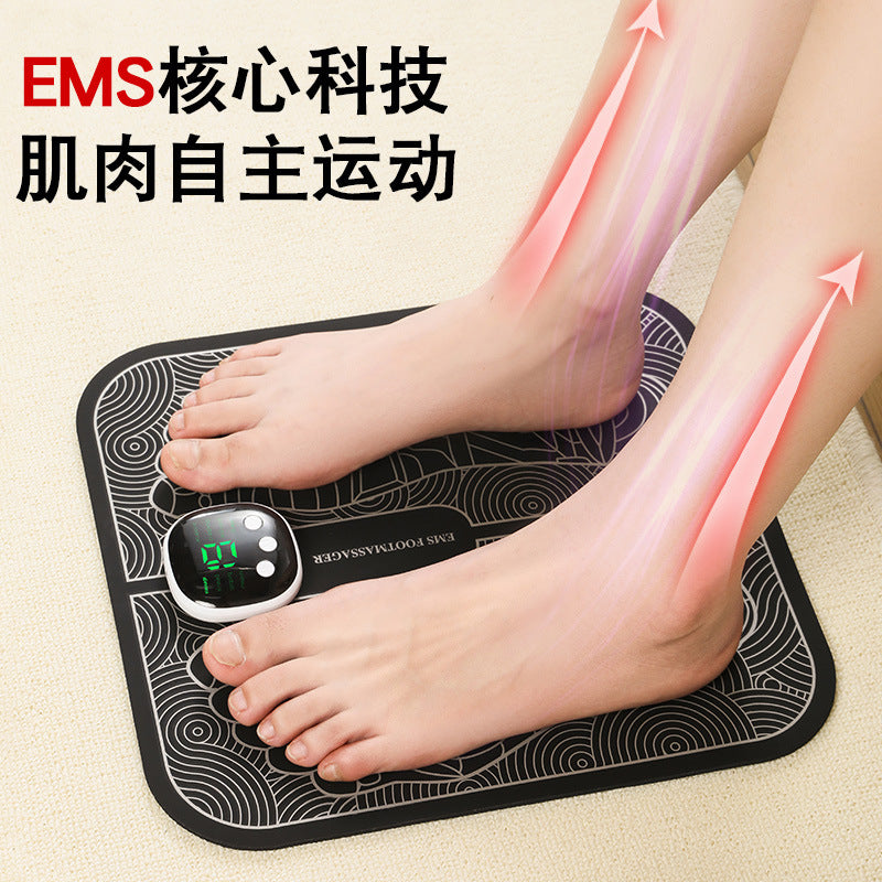 Foot Reflexology Massager Home Use EMS Pulse Massage Foot Pad USB Rechargeable Foot Massage Device Foot Therapy Massage Mat
